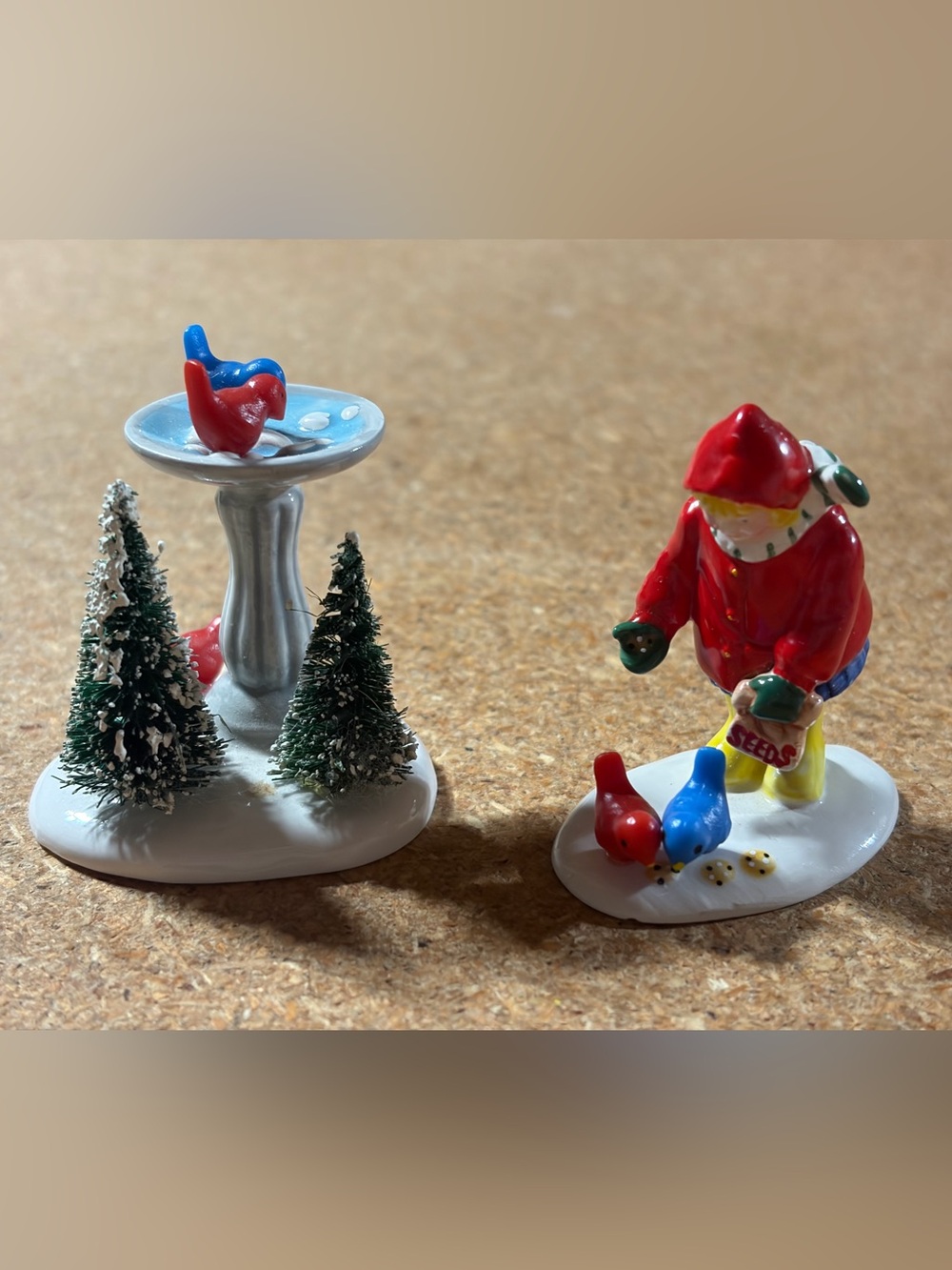 Department 56 Original Snow Village Feeding the Birds Child Birdbath